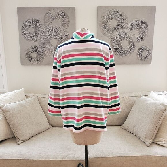 Talbots Striped Button Up Pullover Sweatshirt sz 3x - Picture 6 of 10